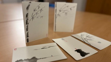 Kreative Grußkarten mit chinesischer Kalligraphie