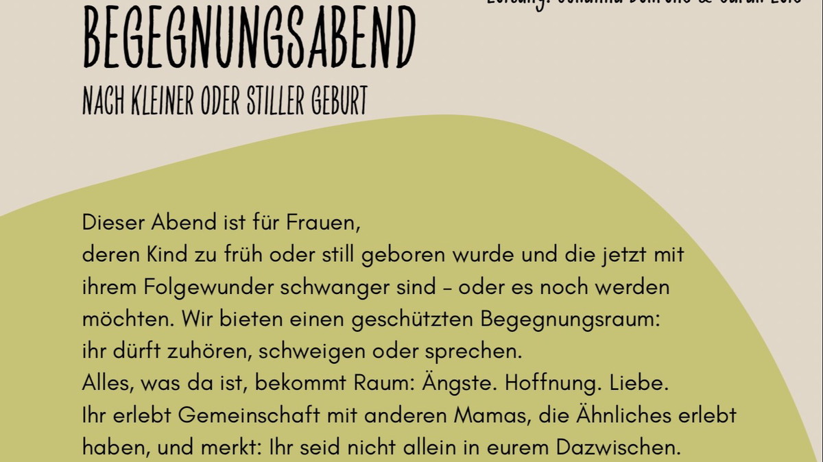Titelbild der Veranstaltung Begegnungsabend für FLINTA* nach stiller Geburt