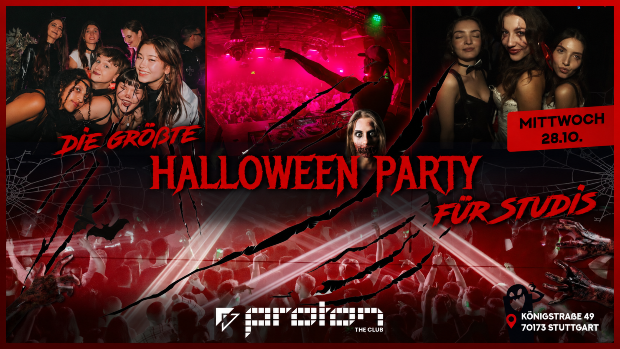 Die größte Halloween Party Stuttgart - Proton The Club | Mi, 28.10.