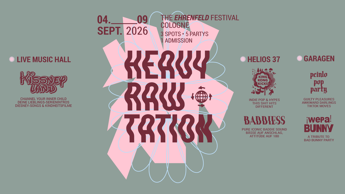 Titelbild der Veranstaltung Heavy Rawtation • 5 Partys in 1 Night • Köln  F