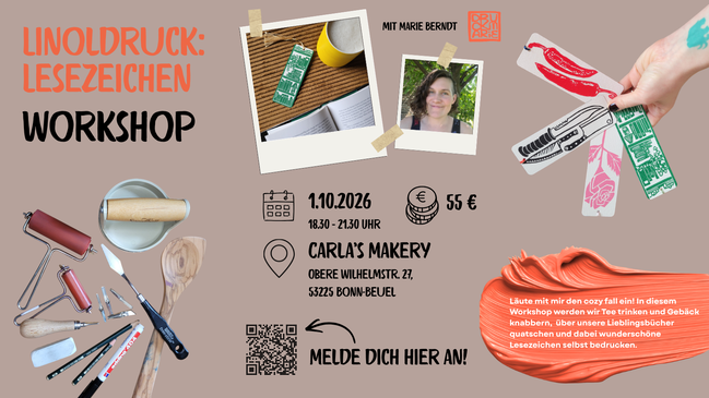 Linoldruck: Lesezeichen – Workshop