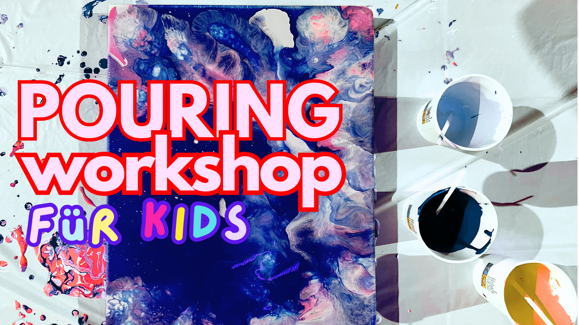 Acrylic Pouring Workshop für Kinder - Tauche ein in die Welt der fließenden Farben