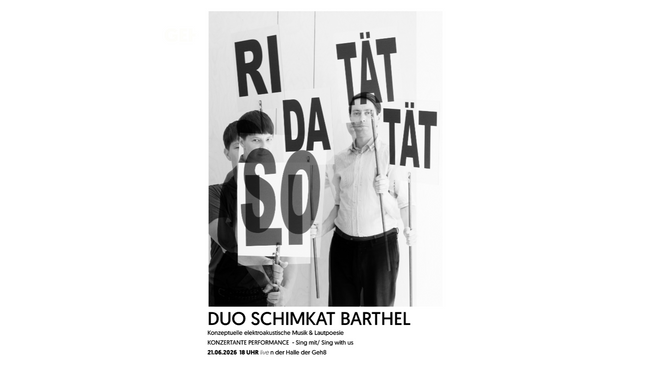 Konzertante Performance im Rahmen der Gruppenausstellung 2026: ANNA SCHIMKAT & MICHAEL BARTHEL - SING MIT / SING WITH US, 2021