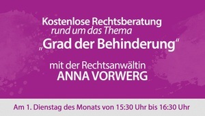 KOSTENLOSE RECHTSBERATUNG … rund um das Thema „Grad der Behinderung“