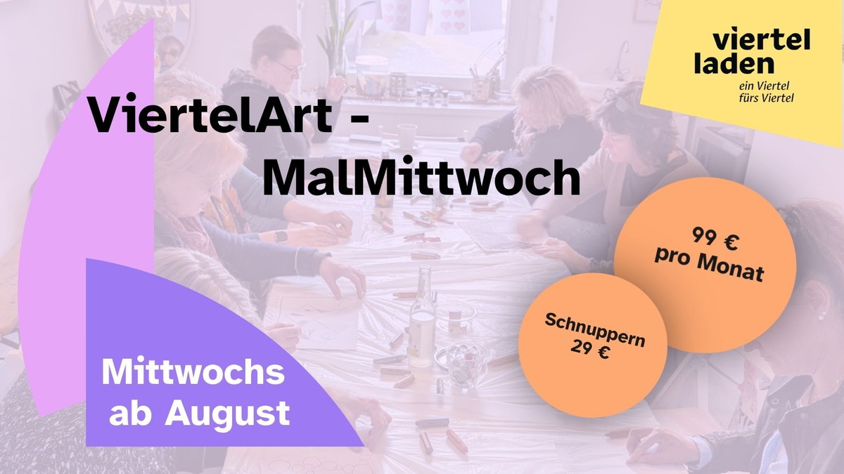 Titelbild der Veranstaltung MalMittwoch - ab 29 € schnuppern, 4 Abende für 99 €