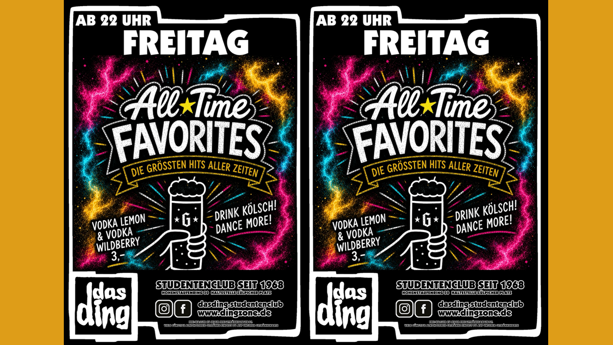Titelbild der Veranstaltung Das Ding: All Time Favorites - Friday!
