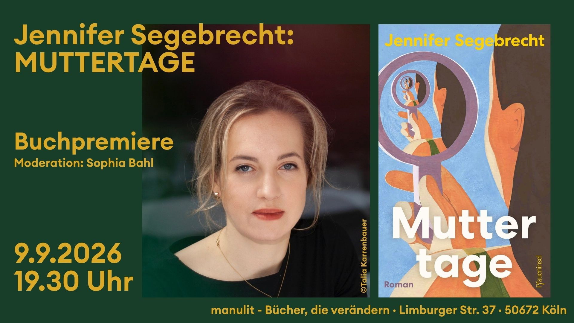 Lesung - "Muttertage" von Jennifer Segebrecht