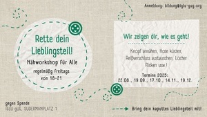 Rette dein Lieblingsteil - Repaircafé für deine Lieblingskleidung!