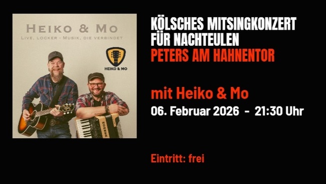 MitSingKunzät vür Naaksüüle, kostenloses Mitsingkonzert mit Heiko & Mo