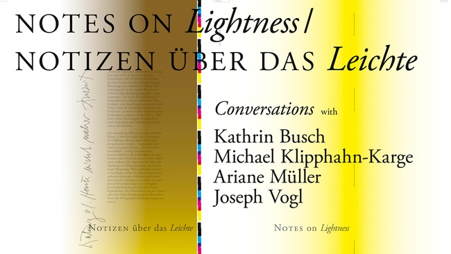 Conversations with Kathrin Busch, Michael Klipphahn-Karge, Ariane Müller, Joseph Vogl