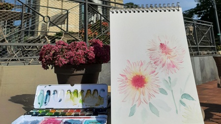 Kreativkurs Köln: Pflanzen & Blumen im Grünen malen