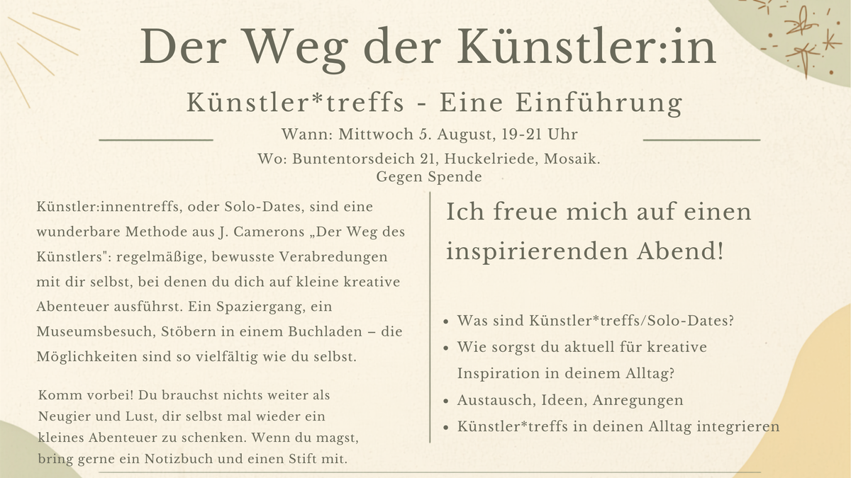 Künstler*treffs - Eine "Der Weg des Künstlers*" Einführung