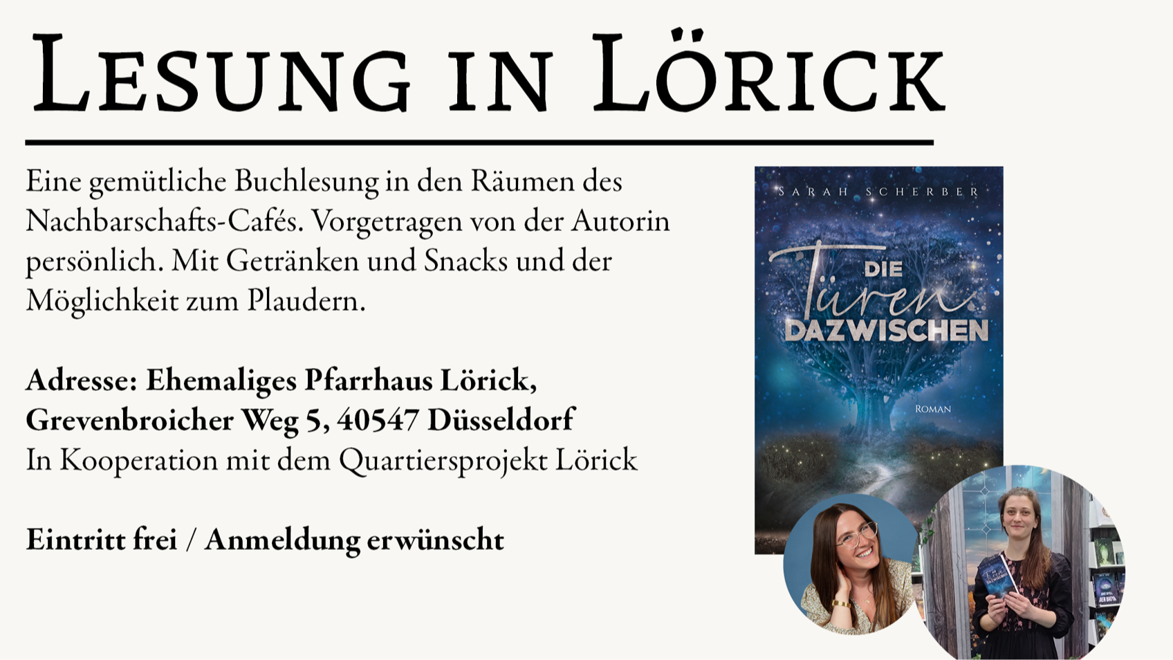 Lesung aus dem Roman „Die Türen dazwischen“