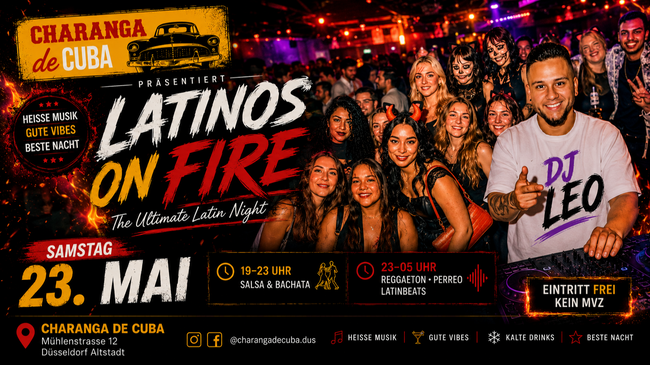 🔥 Latinos On Fire – Samstag eskaliert die Latin Party