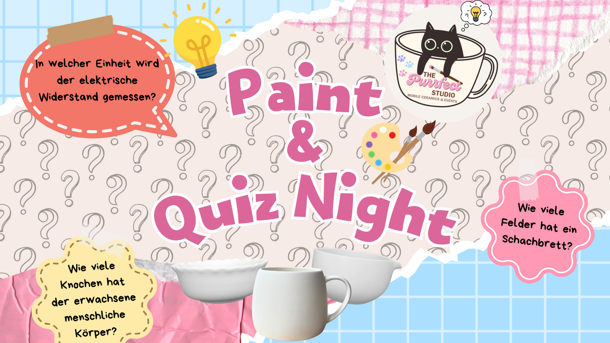 💡✨🎫 Quiz Night 🎫✨💡Keramik bemalen I Matcha I Mocktails I Quiz Night