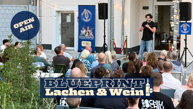 Blueprint Comedy - Lachen & Wein (Open Mic) | Gelsenkirchen (bei gutem Wetter OPEN AIR)