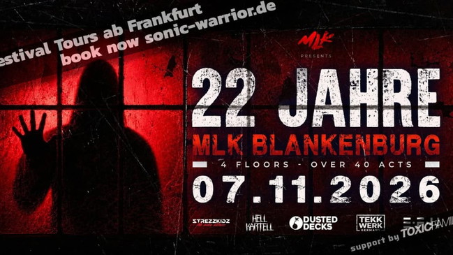 Bus zur 22 Jahre MLK Area Party 2026 in Blankenburg (Tekk und HardTekk)