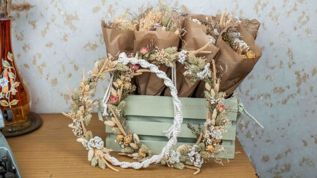 Makramee Traumfänger mit Trockenblumen / Dried Flower Loop