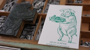 Weihnachtssetzerei - Karten im Handsatz