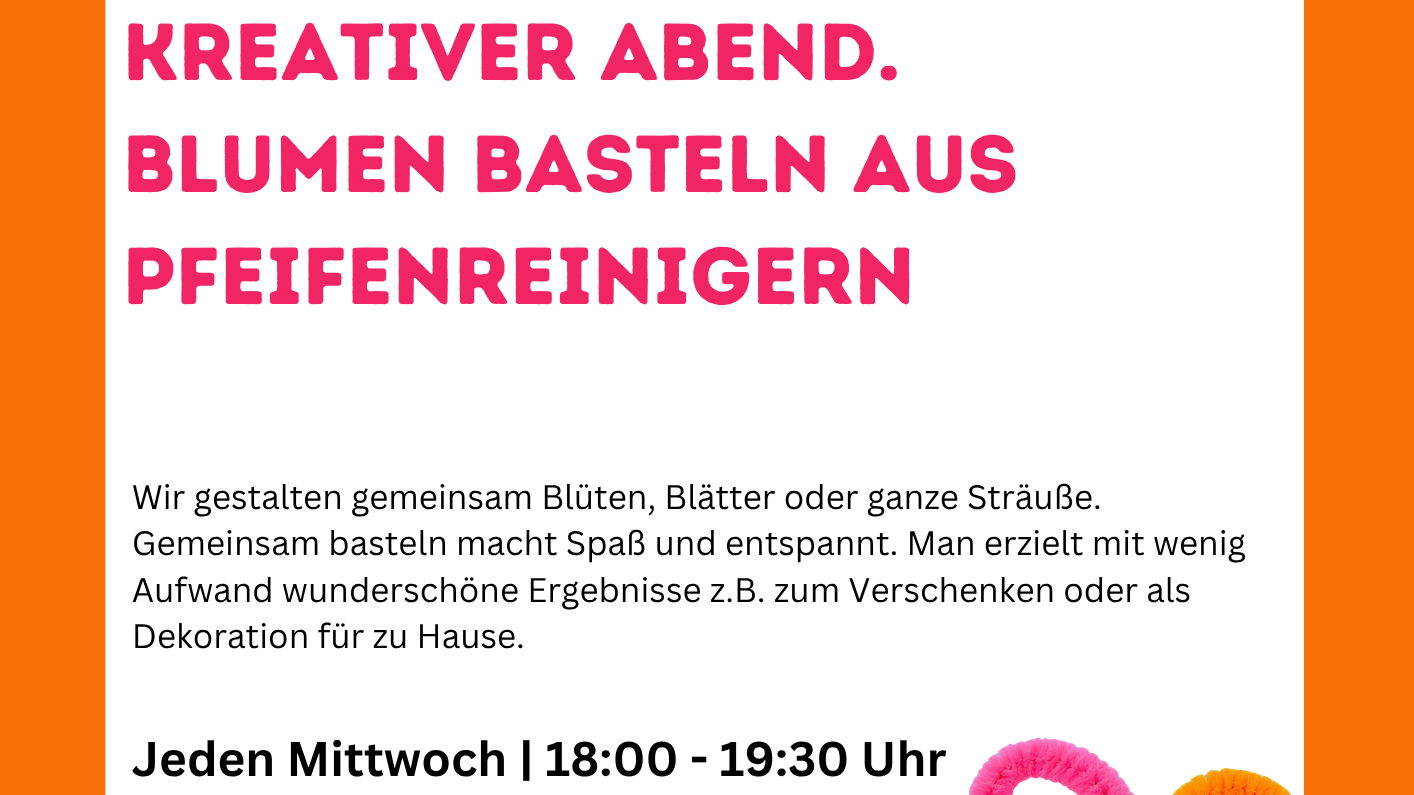 Kreativer Abend. Blumen basteln aus Pfeifenreinigern