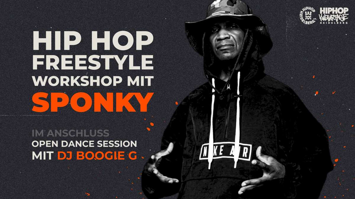 Titelbild der Veranstaltung Freestyle Tanzworkshop & Open Dance Session mit SPONKY & DJ BOOGIE G