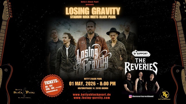 LOSING GRAVITY - Stadion Rock meets Black Pearl / Support: The Reveries - Rock