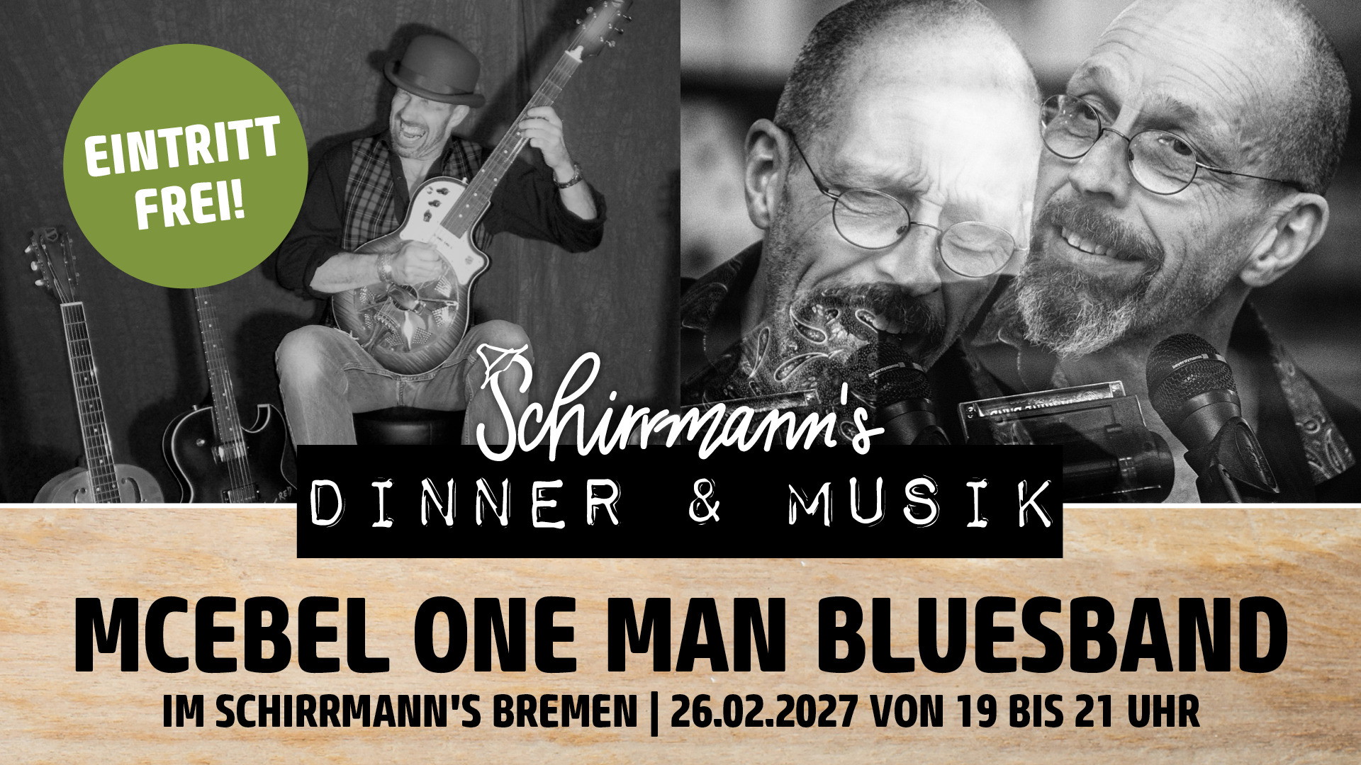 Schirrmann’s Diner & Musik mit der MC EBEL ONE MAN BLUESBAND