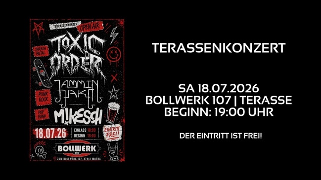 Terrassenkonzert mit Toxic Order, Jammin Jake und Mikesch