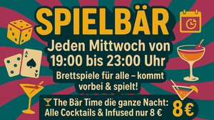 Spielbär – Brettspiele & Cocktails jeden Mittwoch im The Bär