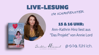Pop Up Shop mit Live-Lesung im Schaufenster