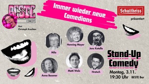 BESTE Stand-Up Comedy - Stand up 19:30 Uhr in der BESTE Bar im Wedding direkt am Leopoldplatz
