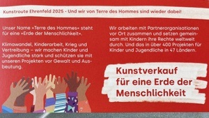 Kunstverkauf für den guten Zweck - Terre des Hommes bei Kunstroute Ehrenfeld 3./4. Mai