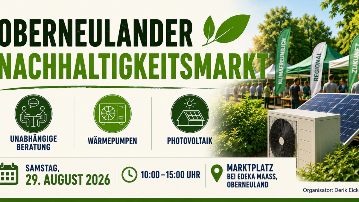 Titelbild der Veranstaltung Nachhaltigkeitsmarkt Edeka Maaß Oberneuland – Wärmewende im Mittelpunkt