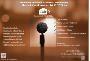 Musik & Kleinkunst im Kult9 am 14.11.2024 20 Uhr