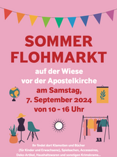 Sommer-Flohmarkt auf der Wiese vor der Apostelkirche