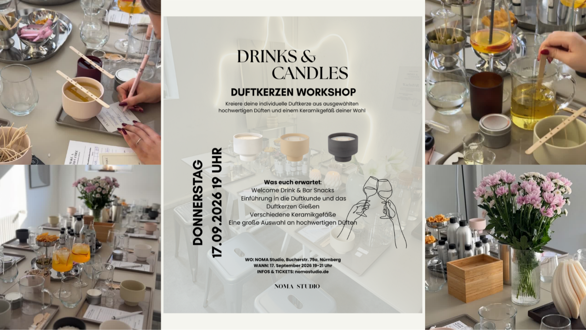 Duftkerzen Workshop Do 17.09.2026 – DRINKS&CANDLES