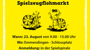 63. Spielspirale-Kinderspielzeugflohmarkt auf dem Schlossplatz in Emmendingen