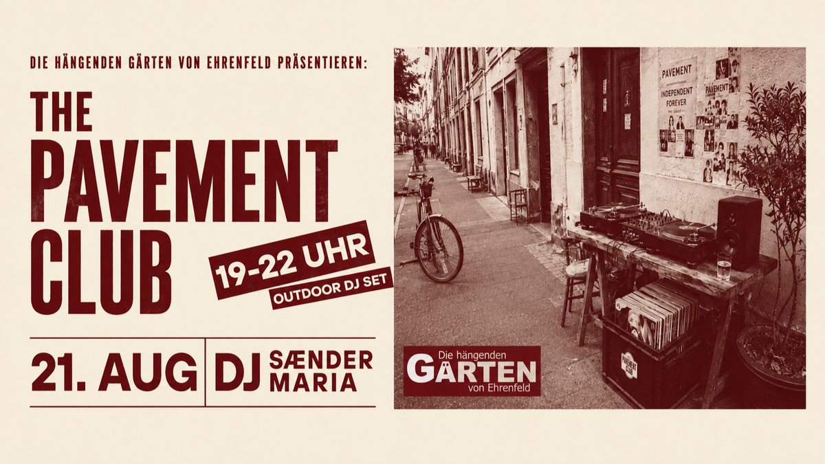 Titelbild der Veranstaltung THE PAVEMENT CLUB - Friday After Work