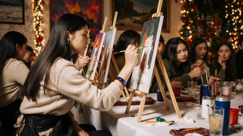 Kunst-Workshop im Café Europa: Pre-Christmas Event