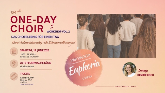 ONE-DAY CHOIR Workshop | Köln | Ein Tag. Gemeinsam im Chor singen.