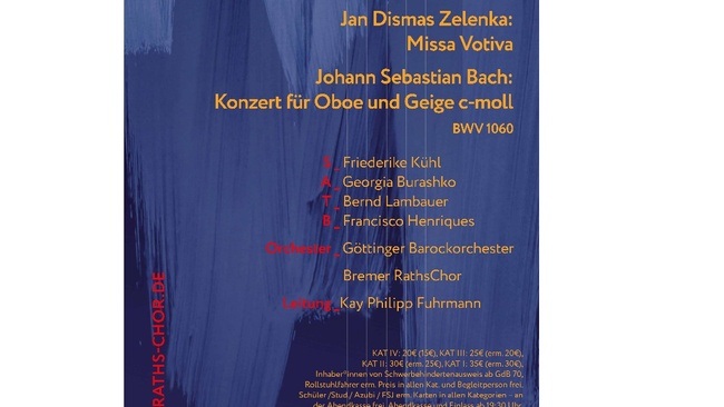 Silvesterkonzert Bremer RathsChor: Missa Votiva v. Zelenka