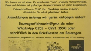 Flohmarkt am Bauwagen der St.Trinitatis Kirche Altona