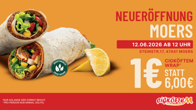 Neueröffnung: Cigköftem Moers – Wrap für 1 €