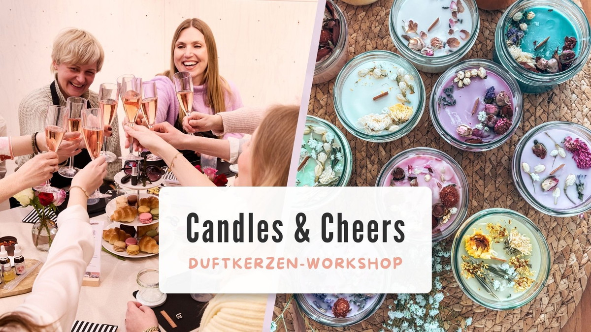 Titelbild der Veranstaltung Candles & Cheers | Kerzen Workshop