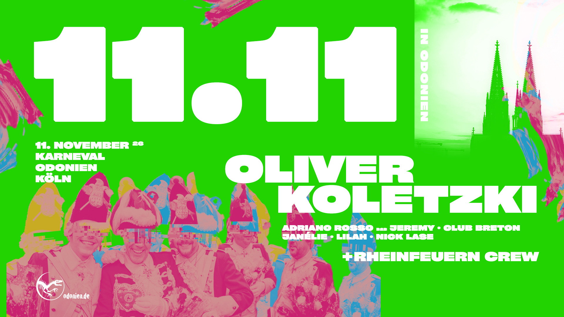 11.11. in Odonien - 18h Outdoor&Indoor Rave I Oliver Koletzki, Rheinfeuern uvm. ❤️