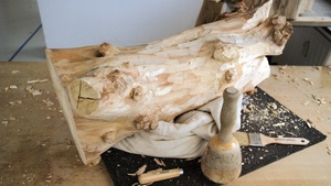 Holzskulptur gebrannt - Für Lagerfeuerfreunde