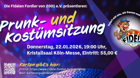Karneval! Prunk- und Kostümsitzung KKG Fidele Fordler, von 2001 e.V.,, 22.1.2026 KölnMesse