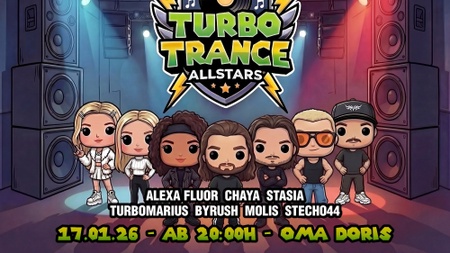 TURBO TRANCE ALLSTARS – Early-Rave ab 20:00 Uhr – Oma Doris, Dortmund