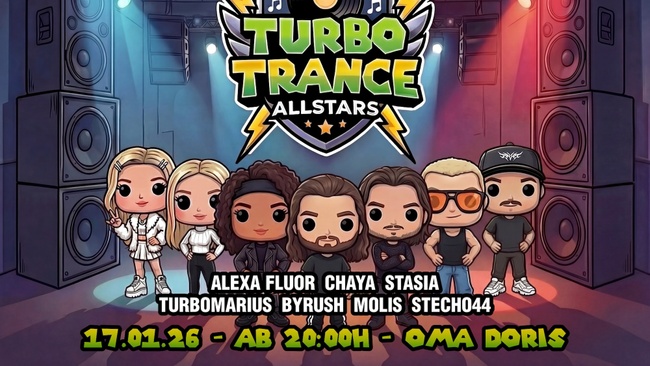 TURBO TRANCE ALLSTARS – Early-Rave ab 20:00 Uhr – Oma Doris, Dortmund