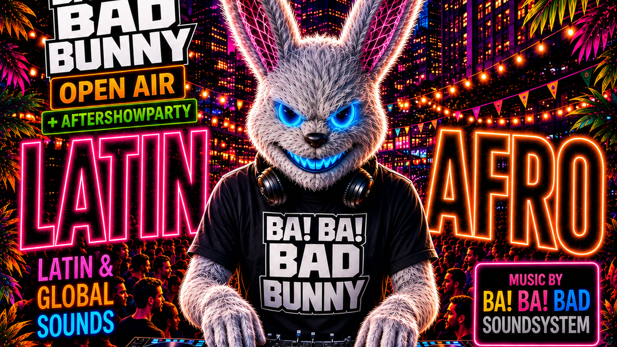Titelbild der Veranstaltung BA! BA! BAD BUNNY 🐰 OPEN AIR 🔥
